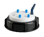 Waste Cap with connector for exhaust filter. Connectors (mm OD): 4x2,3/3,2mm (1/8') + 1x(5,0 to 11,5 mm). Thread S90, filter not included.  SCAT®. Waste caps