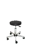 Stool PU, steel foot, 5  rollers