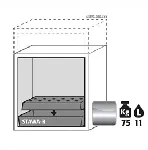 Paquete de equipamiento para armarios de seguridad para productos inflamables UNE EN 14470-1. Para modelos: UB90.060.059.T. ASECOS. Descripción: 1x bandeja perforada, 1x cubeto de retención (V=11.0L). Material: Acero inoxidable 1.4301