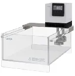Baño termostático con calefacción UNIVERSA U 20 TE, con baño transparente. LAUDA. Rango de temperatura: 35 a 100. Estabilidad de temperatura: ±0,05. Potencia calorífica máxima (kW): 2,2. Caudal (l/min) - Presión (bar): 15-0,2. Volumen llenado máximo (L): 20. Apertura AnxPr (mm): 130x270. Profundidad baño útil (mm): 160.