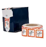 Etiqueta de clasificación y etiquetado de productos químicos: sistema mundialmente armonizado (GHS). Toxicidad. Dim. Alt.xAnch. (mm): 26x26