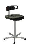 Polyurethane Koncept anti-static chair with stainless steel foot. Assembly on silentbloc. Branches: Antistatic glides. Adjustable seat: Yes, in height and tilted of 2° forward. Footrest: No. Seat height (mm): 560-810. Colour: Black. Cleanroom: Yes. KANGO. Range of ISO 3 certified anti-static chairs for clean rooms