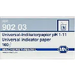 Papeles indicadores pH universales y especiales. pH 1 - 11. MACHEREY-NAGEL. Rango de medida: 1 - 2 - 3 - 4 - 5 - 6 - 7 - 8 - 9 - 10 - 11. Presentación: Librillo con 100 tiras, 10 x 70 mm