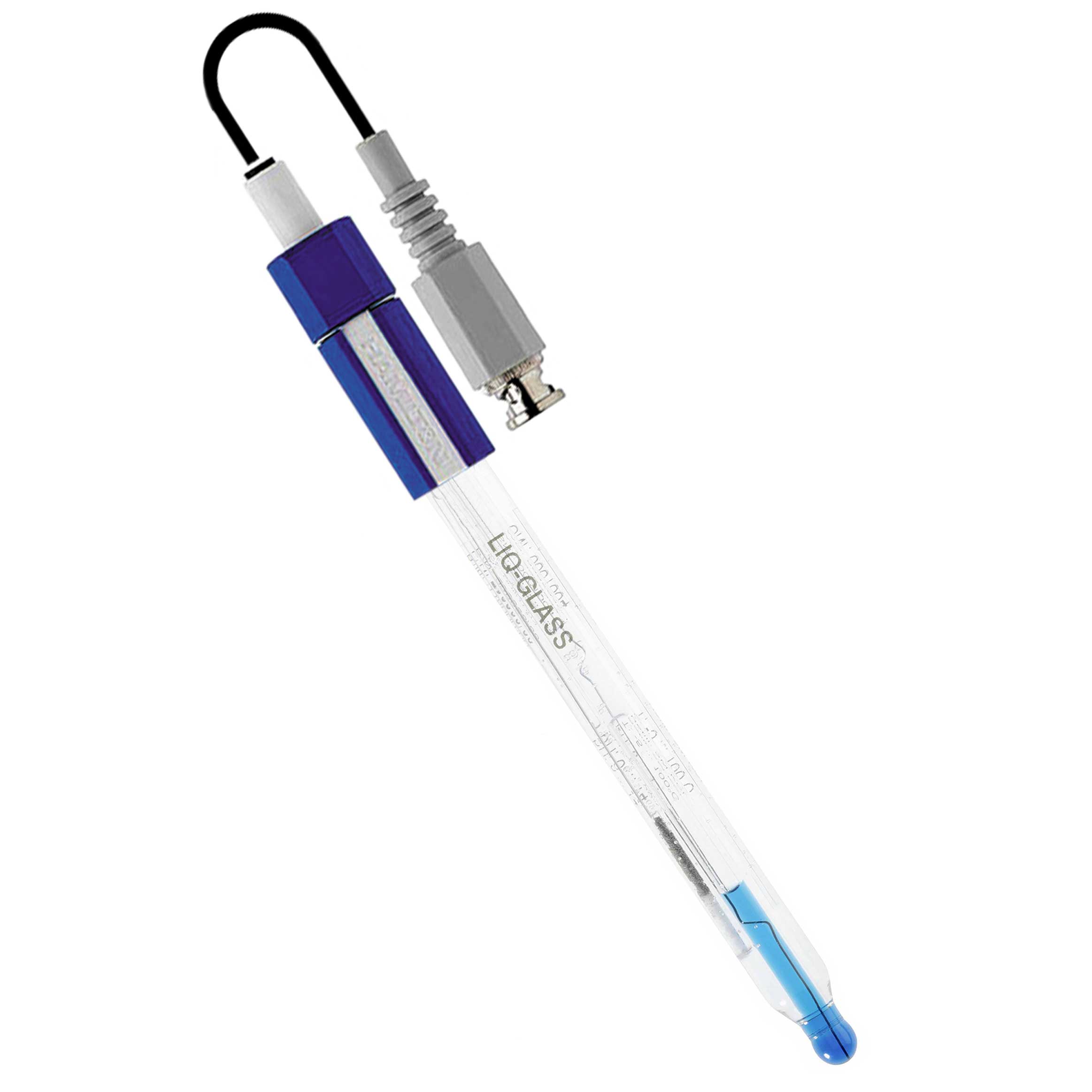 Electrodo de pH LIQ-GLASS, medios acuosos, 0 a 14 pH, -10 a 100 ºC, vidrio, de flujo. CON CABLE BNC. HAMILTON.