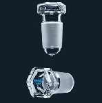 Hexagonal glass stopper with drip tip. SCHARLAU. Cone: 14/23