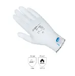 Dyneema gloves® with polyurethane coating. JUBA®. Model: DY004. Size: M. Finish: Rec. palm PU. Colour: White. Depth: Gauge 13. Large (cm): 24