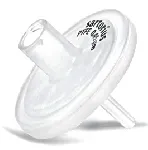 Filtros de jeringa Minisart® SRP. SARTORIUS. Membrana: Politetrafluoroetileno (PTFE). Ø (mm): 15. Tamaño poro (µm): 0,45. Estéril: No. Entrada: Luer Lock hembra. Salida: Spike macho. Hidrofóbico