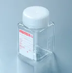 Sterile PET Bottle, wide neck with thiosulfate for water sampling. Capacity (mL): 125. Material: PET body, HDPE cap. Cap diameter (mm): 50. Mouth diameter (mm): 46,5. Colour: transparent body, neutral cap. Sodium Thiosulfate concentration (mg/L): 20.