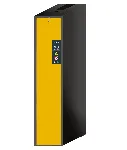 V-Line safety cabinet (vertical drawer). ASECOS. Model: V90.196.045.VDAC. Cabinet construction: Tall, 1 door. Body colour/ vert. drawer: Light grey/ warning yellow. Equipment: Body without interior equipment with vertical drawer, with TSA. Dim. HxWxD (mm): 449x1966x860