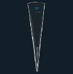 Imhoff sedimentation cone 1000 mL. Graduated. Ø: 118 mm. Height: 470 mm. Graduation: 0-2mL:0,1mL; 2-10mL:0,5mL; 10-40mL:1mL; 40-100mL:2mL; 100-1000mL:50mL. SCHARLAU