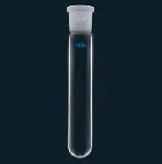Glass tube with ground joint. SCHARLAU. With ground joint 19/26. Bottom: Round. Cap. (ml): 30. Dim. ØxLength (mm): 22x150. Material: Borosilicate