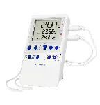 High-Accuracy Refrigerator thermometer. TRACEABLE. Temp. range: –50.0 to 70.0°C. Accuracy: ±0.3°C. Resolution: 0.01ºC. Probes: 2 Bullet probes (4,75mm Ø, 1,9cm lenght)
