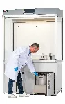 Solvent dispensing system or waste collection for suction hoods