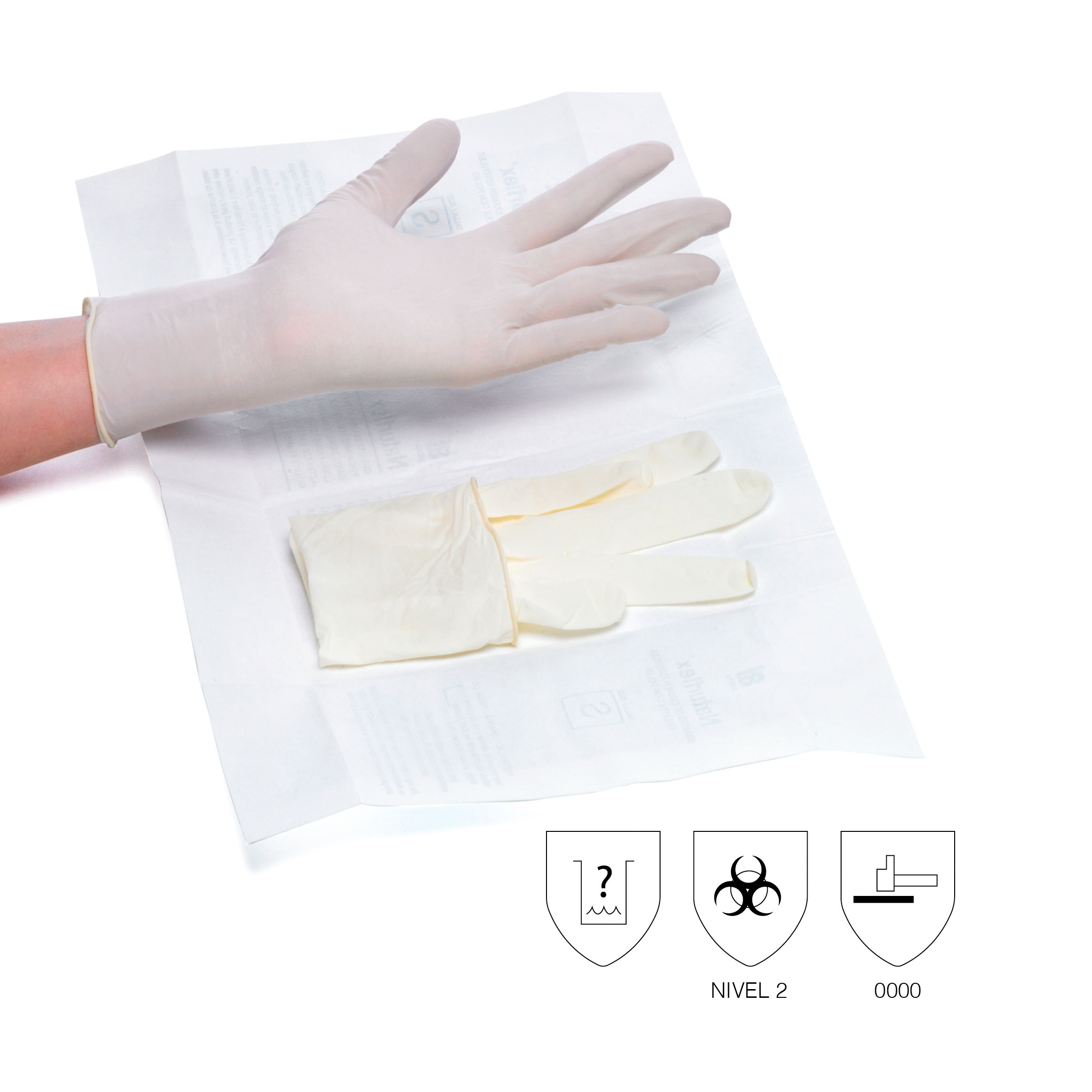 Naturflex® disposable sterile latex examination gloves powder-free