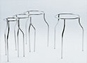Tripod supports with round top with AISI 304 stainless steel shaft
