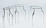 Tripod supports with round top with AISI 304 stainless steel shaft