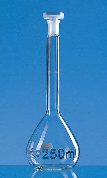 Volumetric flasks, class A, PP stopper, serial number and conformity certified