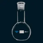 Flasks, ground socket, flat bottom, long neck