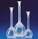 Volumetric flasks of PMP with cap