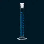 Borosilicate glass graduated cylinders, hexagonal base, class A, with PE stopper, serialized and certified ISO 4788