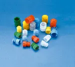 Finned plugs for disposable tubes