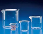 Blue graduated beakers, low form, TPX