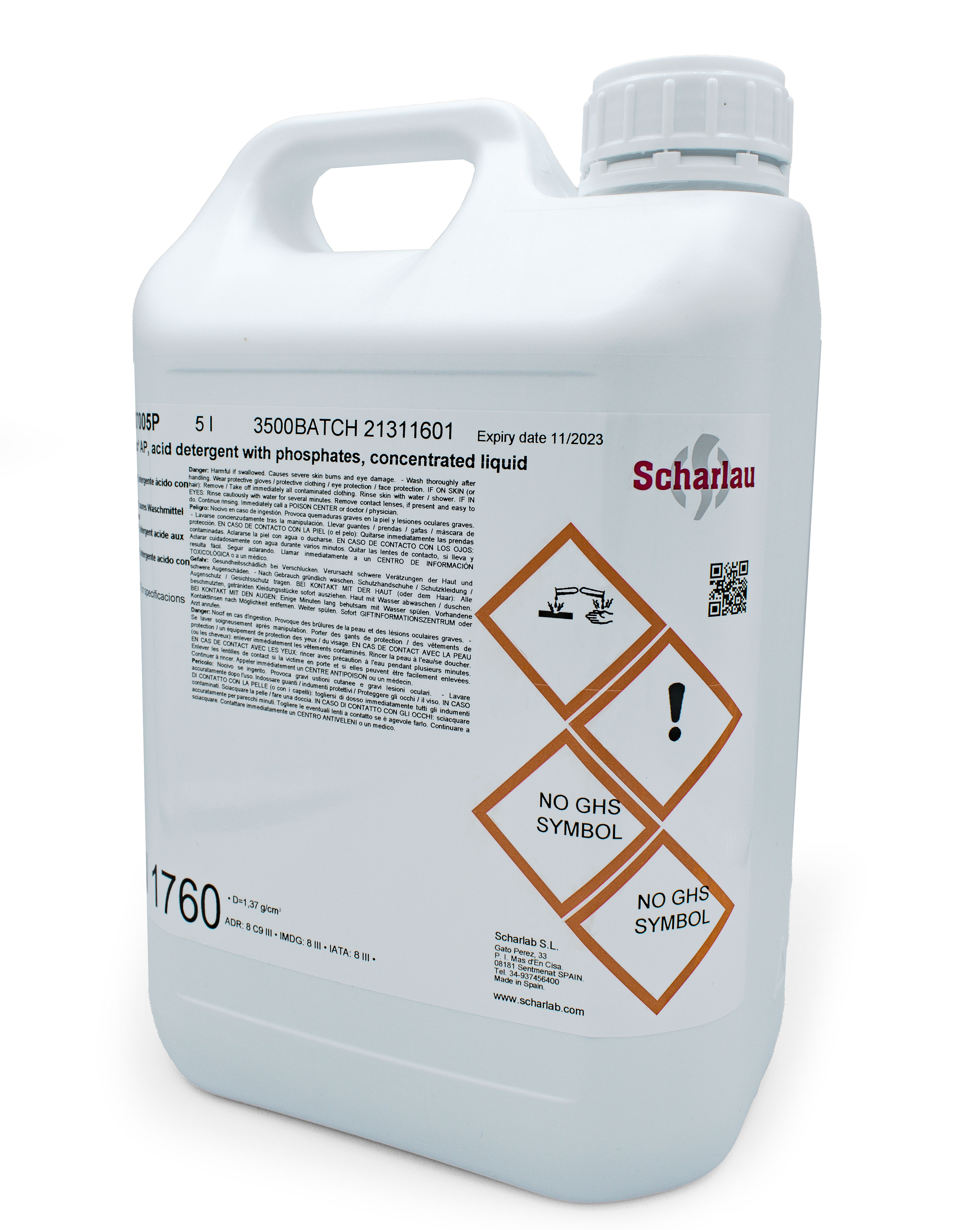 Acid detergent with phosphates, concentrated liquid, Deterlabo® AP