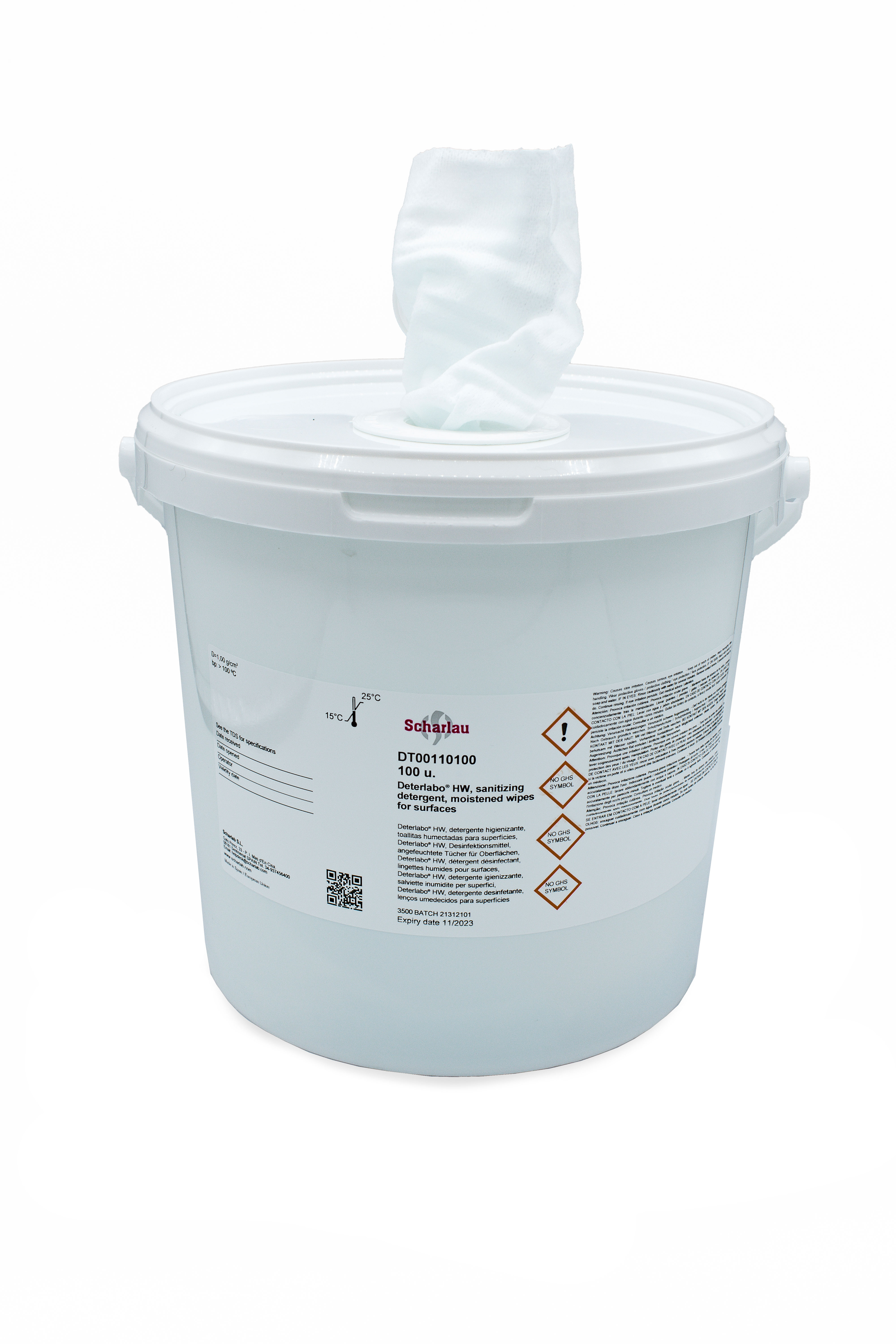 Sanitising detergent, impregnated wipes for surfaces, Deterlabo® HW