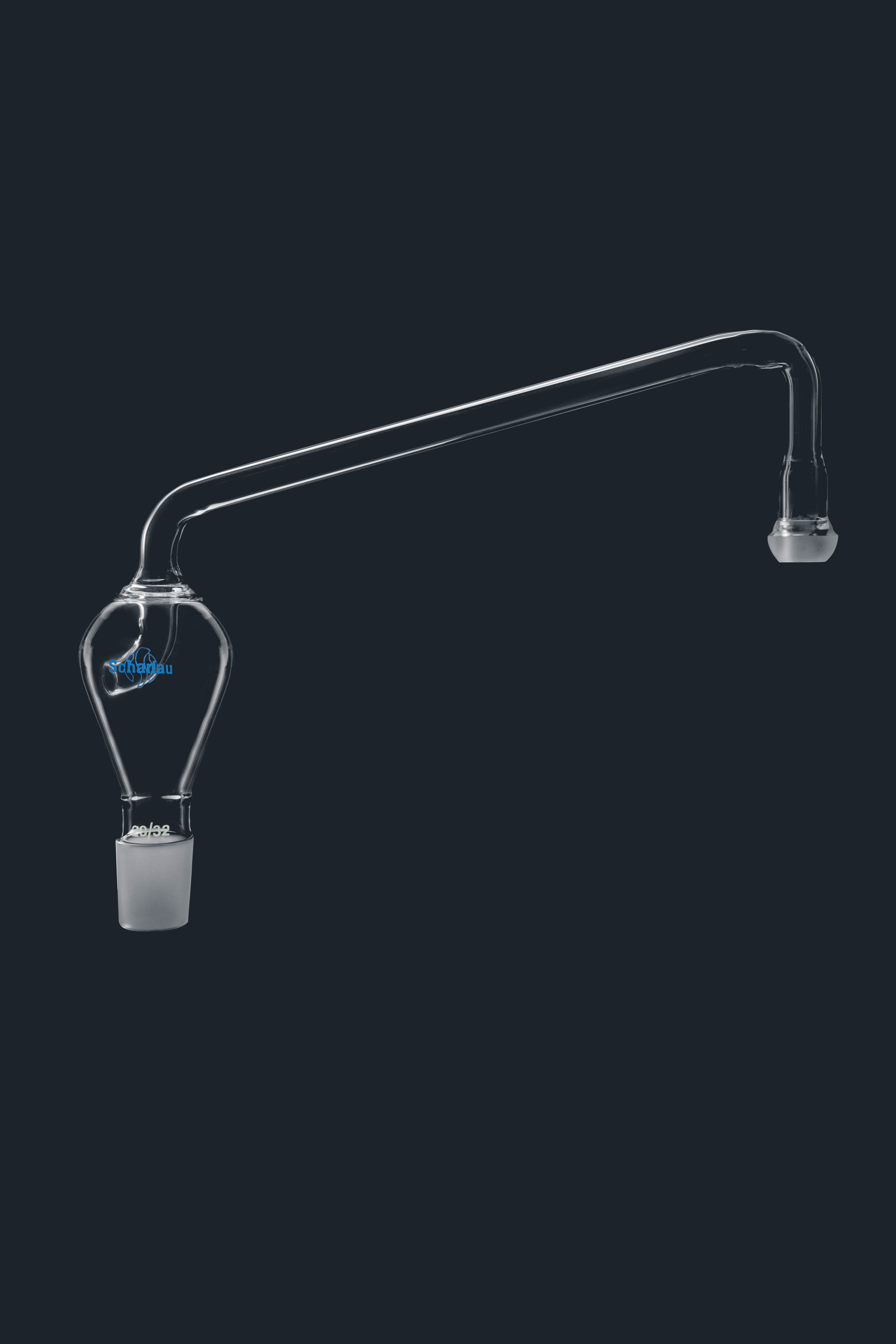 Kjeldahl trap splash head adapter with bent stem Scharlab