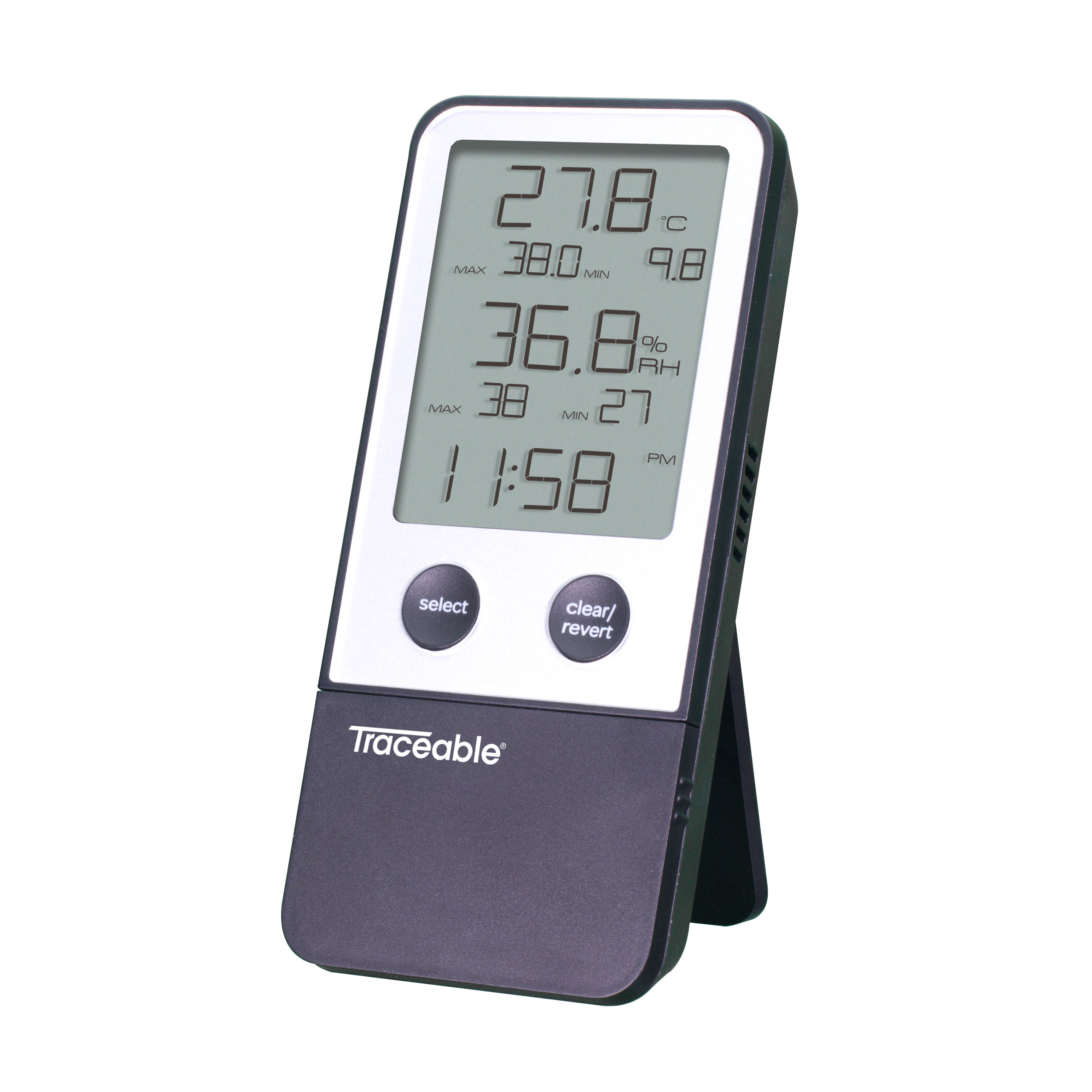 Thermohygrometer with clock