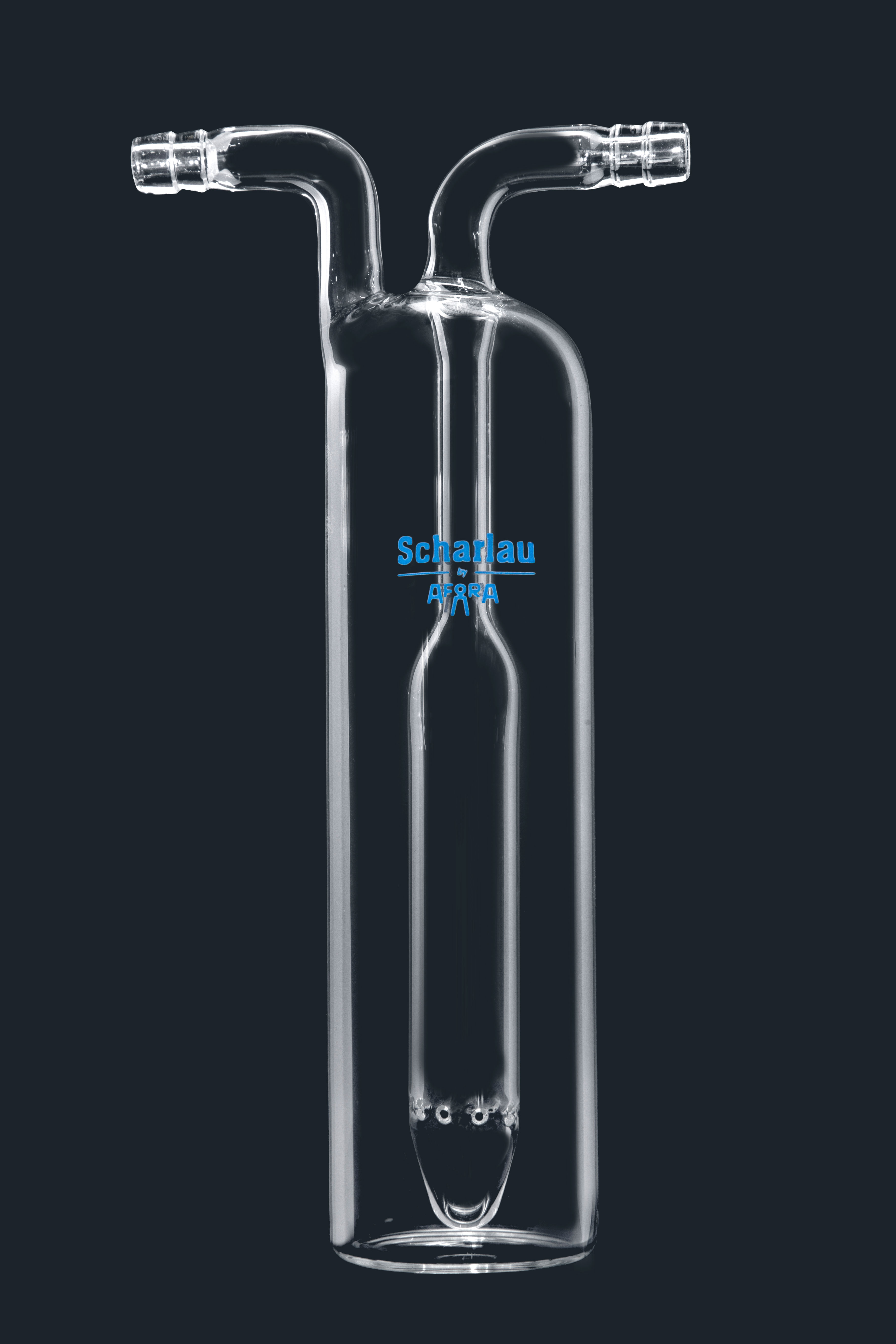 Muencke gas washing bottle with jointed glass connections