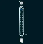 Allihn condenser with ground cone and socket and glass olives