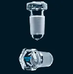 Hexagonal glass stoppers with drip tip