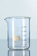 Beaker, forma bassa, graduato, vetro borosilicato