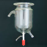 Jacketed reactor, cylindrical, with PTFE stopcock, flat flange FG