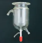 Jacketed reactor, cylindrical, with PTFE stopcock, flat flange FG
