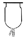Cylindrical reactor, with PTFE stopcock, flat flange FG