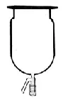 Cylindrical reactor, with PTFE stopcock, DN with slot flange, Schott type