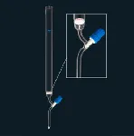Chromatographic columns with frit, beaded rim and needle-valve stopcock (porous plate 0)