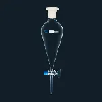 Separating funnels, conical, with glass plug