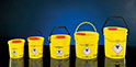 Biosafety containers with handle