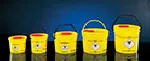 Biosafety containers with handle