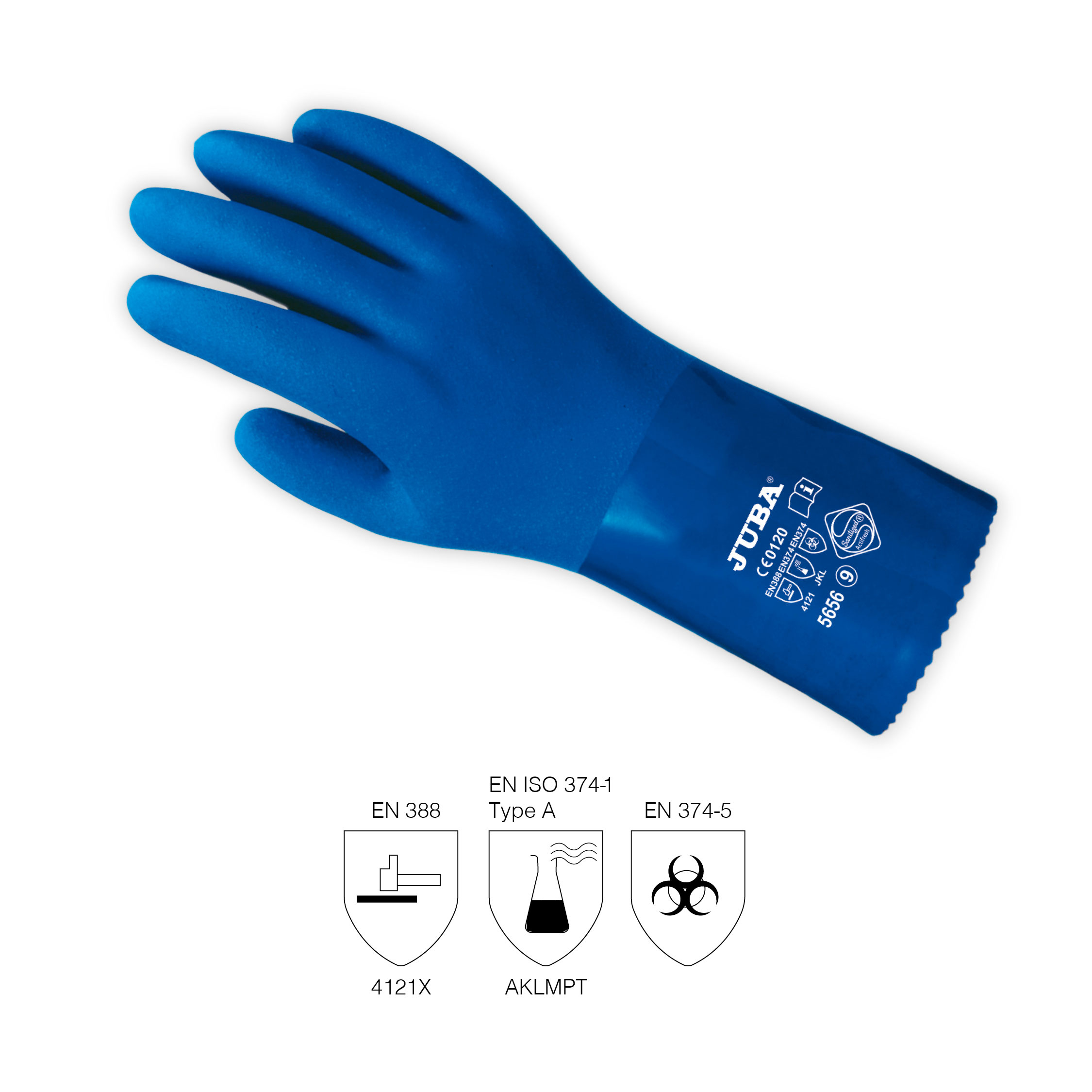 Seamless PVC glove with cotton support