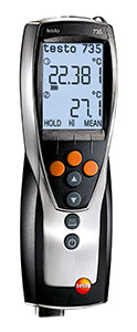 Compact thermometer PT100/TP K/TP T with measurement value store option