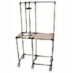 Metal support structure with wheels for DN flange