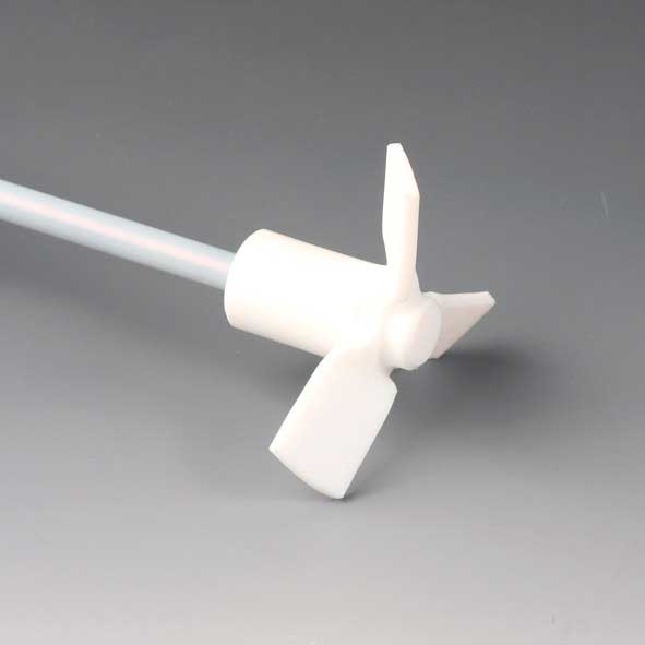 PTFE stirring rod, helical shape with 3 blades at 45º