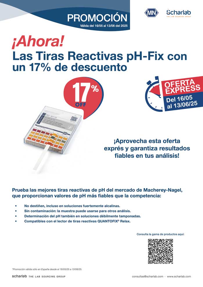 ¡Oferta exprés! 17% de descuento en tiras reactivas pH-Fix de Macherey-Nagel