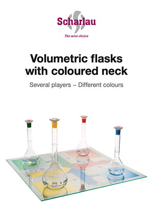 volumetric flasks coloured neck
