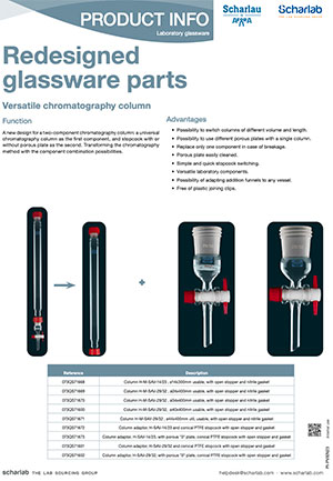 Next level chromatography: new glassware column design
