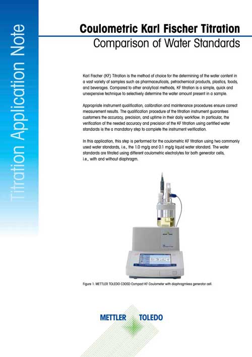 Aquagent® Karl Fischer Nuevas formulaciones Coulombimétricos - Nota de aplicación de Mettler Toledo